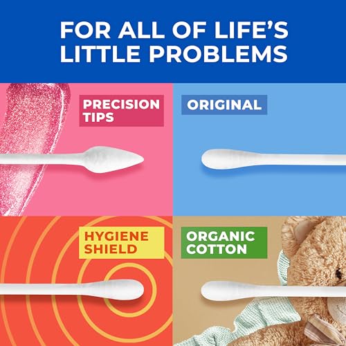 Q-tips Cotton Swabs top view of packaging