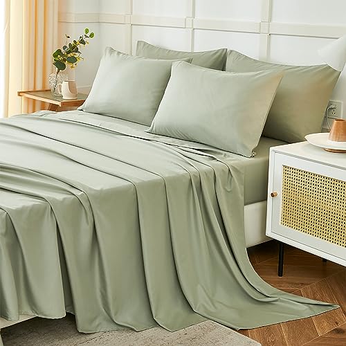 ILAVANDE Queen Sheets Set in Sage Green