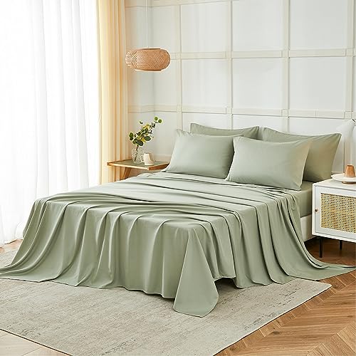 Easy care Sage Green Queen sheets