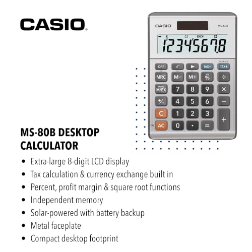Casio MS-80B 8-digit display close up