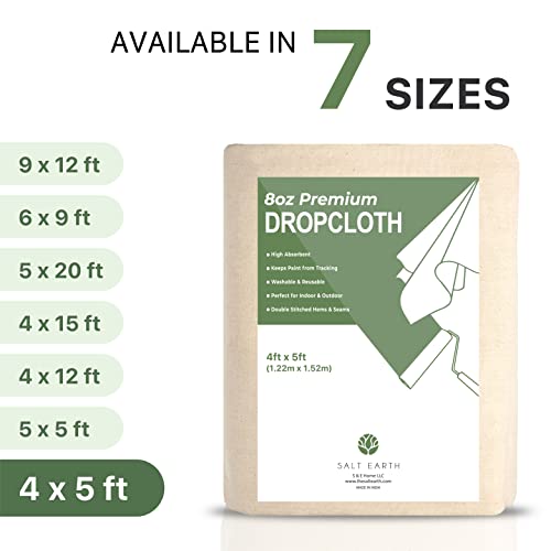 Double stitched hem detail on Salt Earth drop cloth
