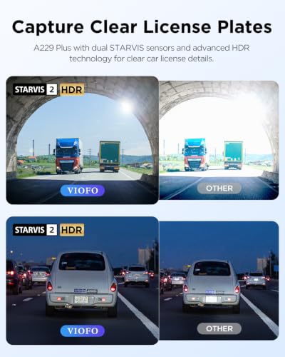 A229 Plus dash cam dual channel HDR recording view