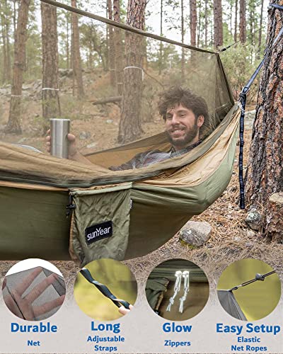 Sunyear waterproof rain fly tarp deployed