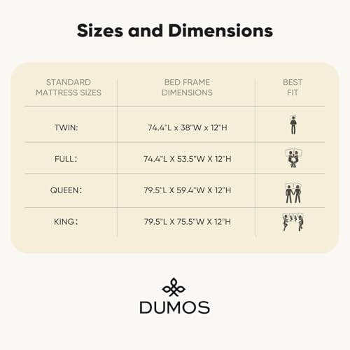 DUMOS bed frame hardware and assembly view