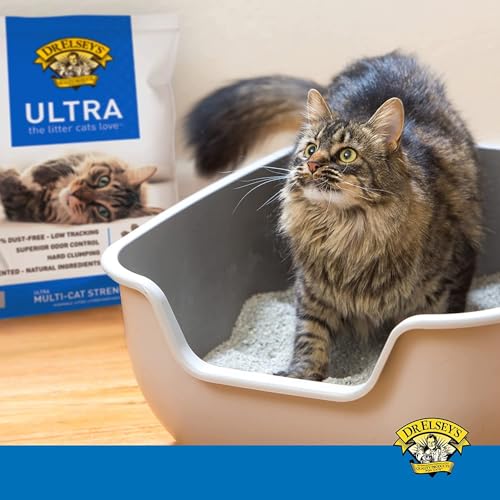 Display of Dr. Elsey's medium grain litter granules