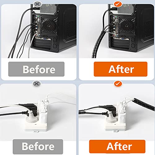 Organized computer cables using Tsurpcao black sleeve