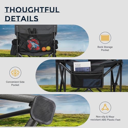 Overmont Camping Chair with insulated cooler and cup holder