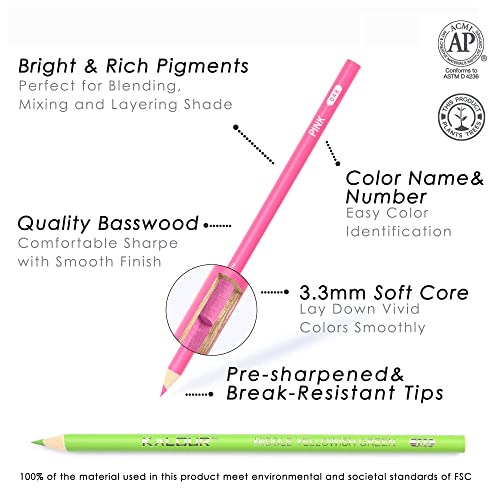 Set of 180 vibrant KALOUR professional pencils