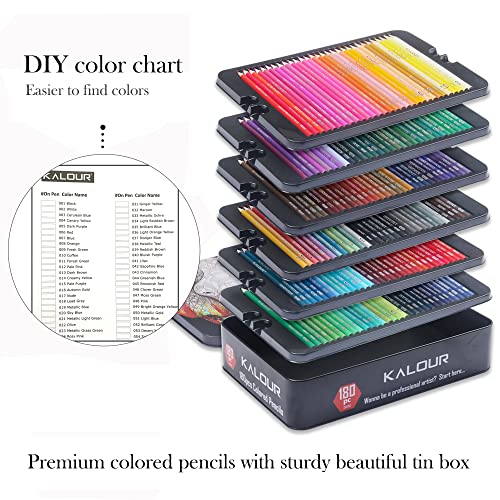 Full range of 180 color pencil swatches
