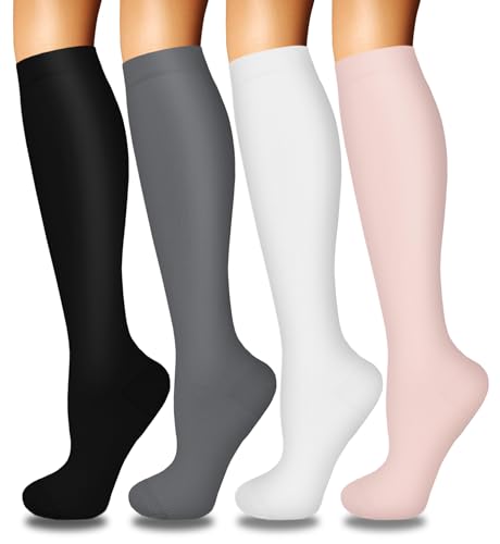 Iseasoo compression socks set in black grey white and pink