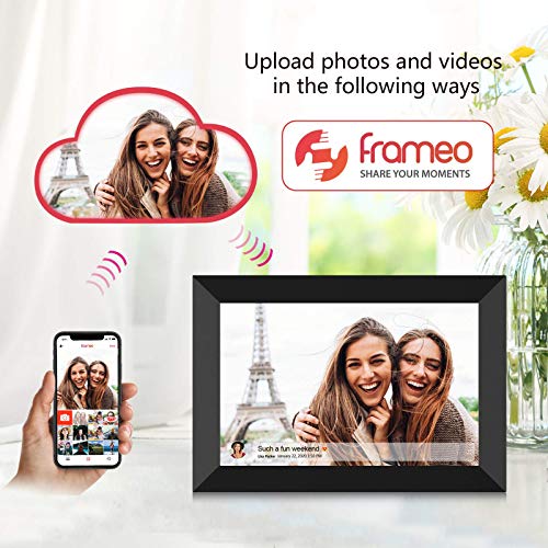 Close up of Akimart digital frame IPS touch display