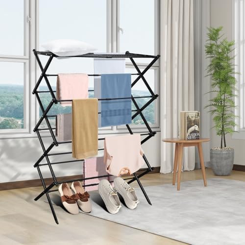 Side profile of MOYEE 4-layer drying rack