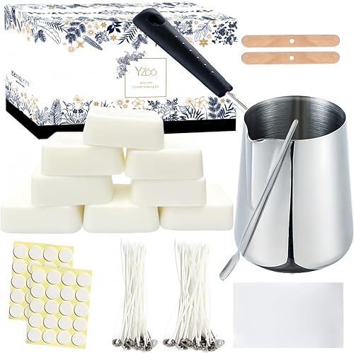 Yzoo Candle Making Kit with soy wax and melting pot