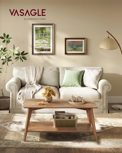 VASAGLE Coffee Table 2-tier storage shelf