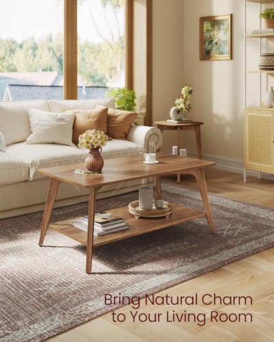 VASAGLE Coffee Table honey brown finish