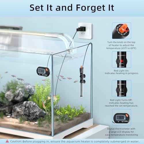 HiTauing 100W heater mounted in aquarium