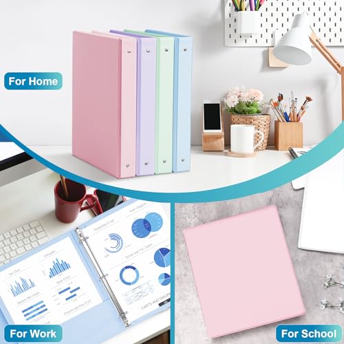Stack of four SUIN binders in assorted pastel colors
