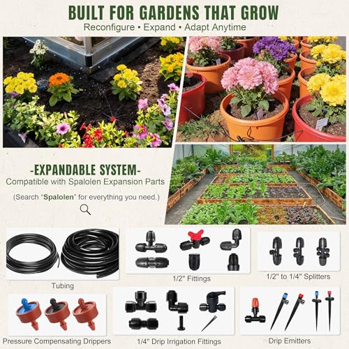 Completed garden setup using Spalolen irrigation kit