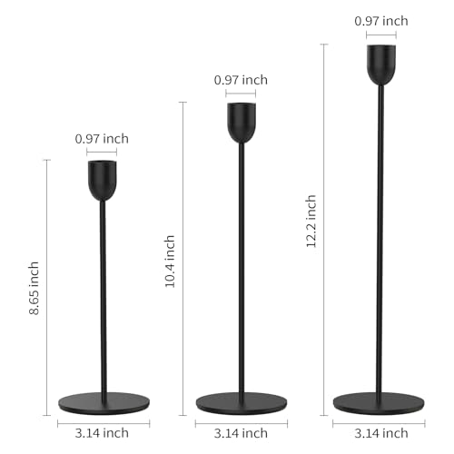ChefBee black candle holder with stable round base
