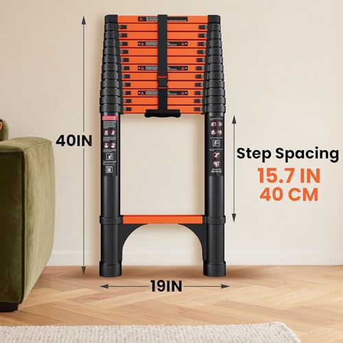 SINMEIRUN Telescoping Ladder anti-slip foot pads
