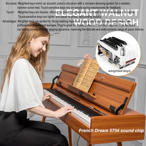 UISCOM 1852 Brown digital piano wooden cabinet