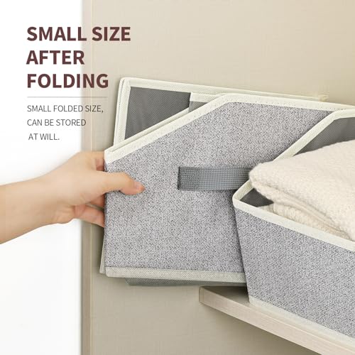 Homsorout storage baskets organized on a closet shelf