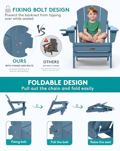 Folded SERWALL Adirondack chair for storage
