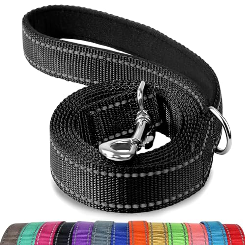 Joytale Reflective Dog Leash 6 FT black side view