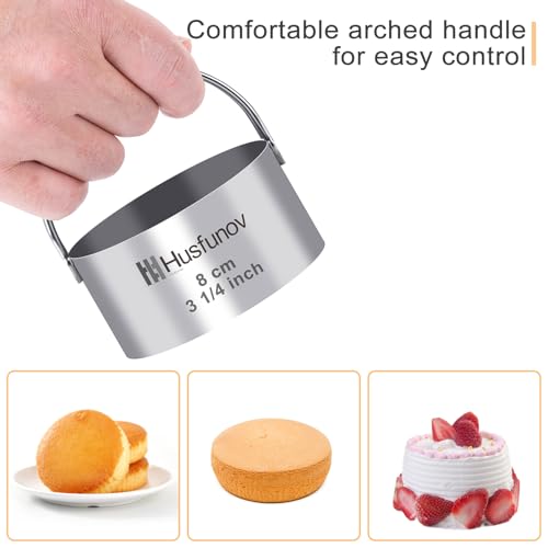 Engraved size markings on steel biscuit cutter
