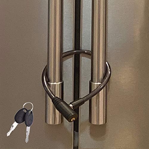 Close up of Urban August fridge lock cable