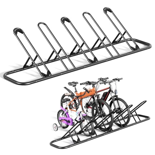 Mr IRONSTONE 5-Slot Floor Bike Rack in black