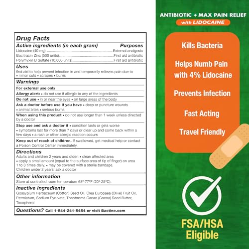 Bactine MAX antibiotic ointment label details