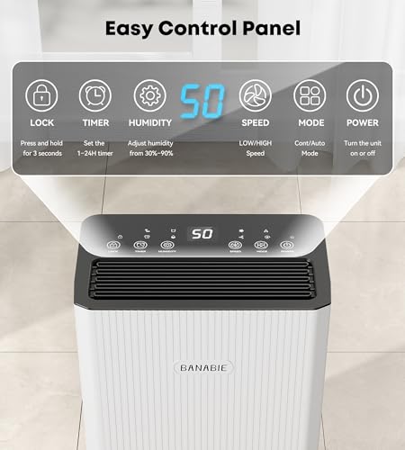 BANABIE dehumidifier in a basement setting
