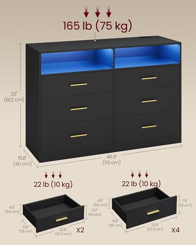 Close up of dresser LED lights