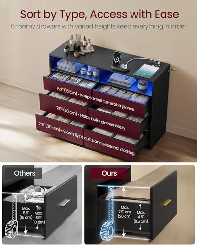Open view of storage drawers