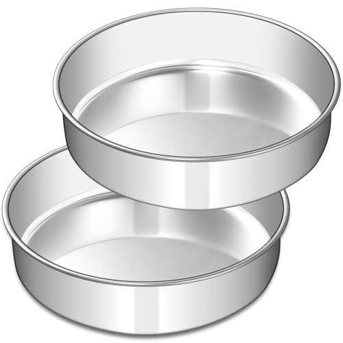 EWFEN 8 Inch Stainless Steel Cake Pan Set