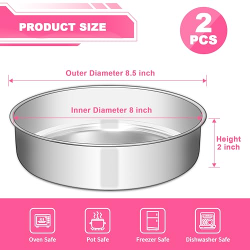 Two round stainless steel cake pans