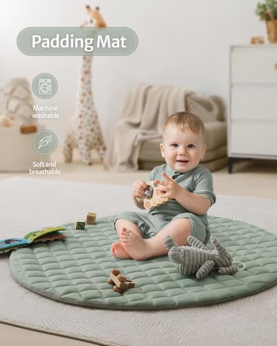 Non-slip backing detail on play gym mat