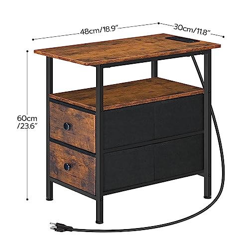 HOOBRO Nightstand with 2 Non-Woven Drawers