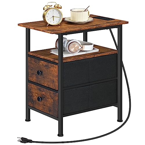 Rustic Brown and Black End Table design