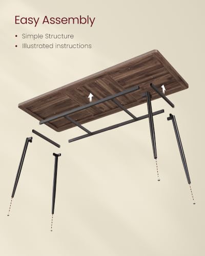 Adjustable leveling feet on the VASAGLE table frame