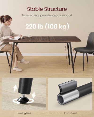 Top down view of the large rectangular dining surface