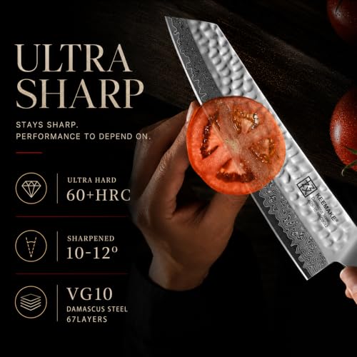 Close up of Damascus steel blade texture