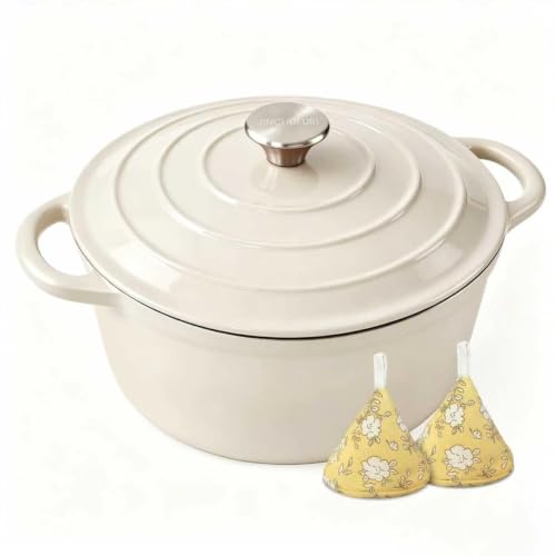 JINCHUFURI 5 Qt Dutch Oven cream view