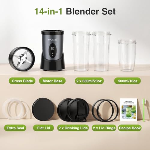 KOIOS blender cup with leak-proof lid