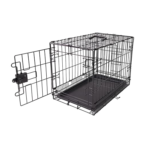 Basics 24-inch black metal wire dog crate