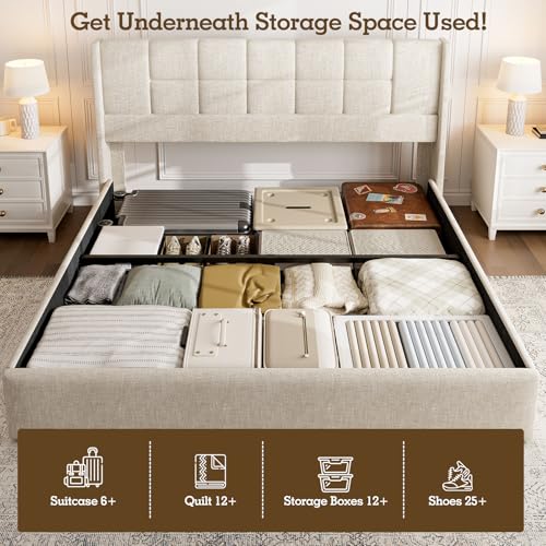 Spacious underbed storage area