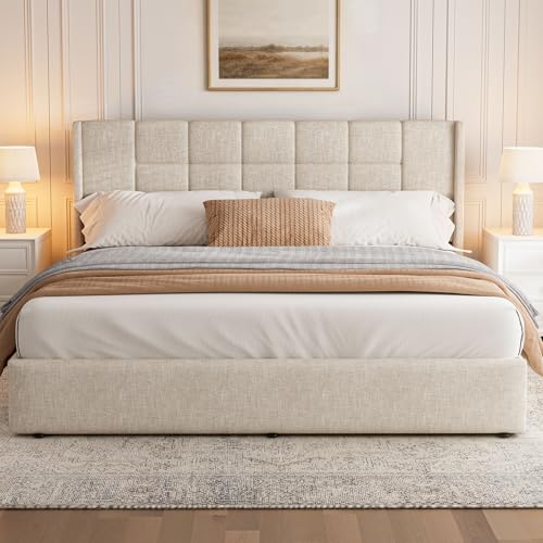 Fully assembled UHTN king bed in bedroom