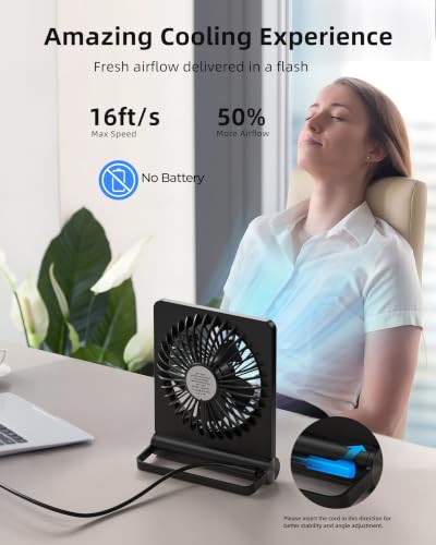 Koonie desk fan black model on office desk