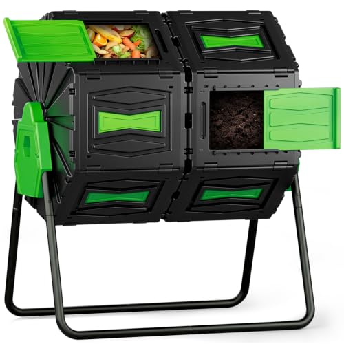 Marcytop 45 Gallon Dual Chamber Compost Tumbler side view